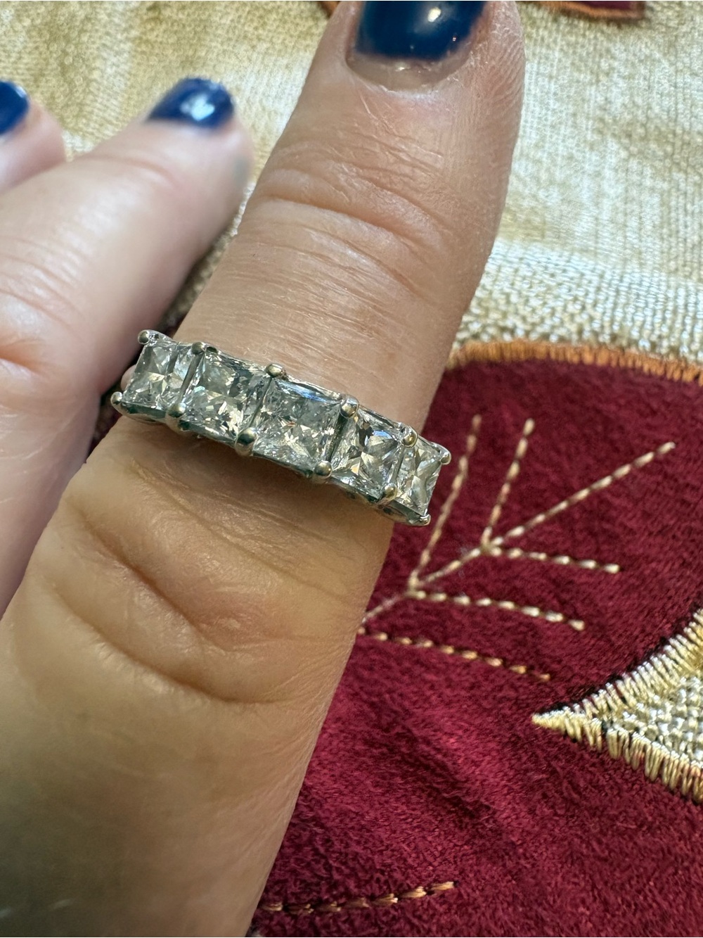 2 carat 5 stone lab diamond band